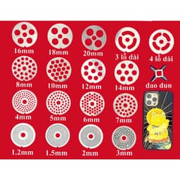 MẶT SÀNG MÁY ĐÙN THỊT 22 – 32 |CHỐNG MÀI MÒN 🔩 ➤ NHIỀU KÍCH CỠ LỖ: 2MM – 3MM – 4MM | BỀN – SẮC 3