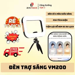 Đèn trợ sáng YM200 Hỗ Trợ Quay Video, Chụp ảnh, Makeup - 3 Chế Độ Sáng - Pin Dùng Liên Tục 3-4h 1