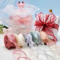Ruy Băng Voan Đuôi Cá 4cm x 9m (Không Lõi), Gói Hoa, Gói Quà, Trang Trí Tiệc, DIY, Decor 8