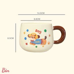 VINBEO Bộ Ly Sứ Có Nắp Kèm Thìa Siêu Đáng Yêu ( Có Hộp Quà ) BIN002 9