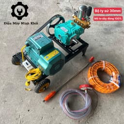 [Dây 20M] Bộ máy rửa xe áp lực ty sứ 2.9HP Osaika môtơ 3, 4HP dây đồng|Máy rửa xe công nghiệp cao áp 2