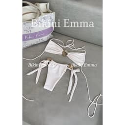 BIKINI EMMA Bikini 2 Mảnh Đính Vỏ Sò Charm Sáng Xịn Chuẩn Loại Đẹp (Hình Shop Emma tự chụp) 4