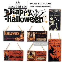 Bảng gỗ treo cửa trang trí tiệc Halloween 1