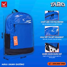 Balo Wika Tabo Chính Hãng, Sức Chứa Lớn, Quai Đeo Chắc Chắn, Lớp Đệm Lưng Thoáng Khí, Êm Ái 2