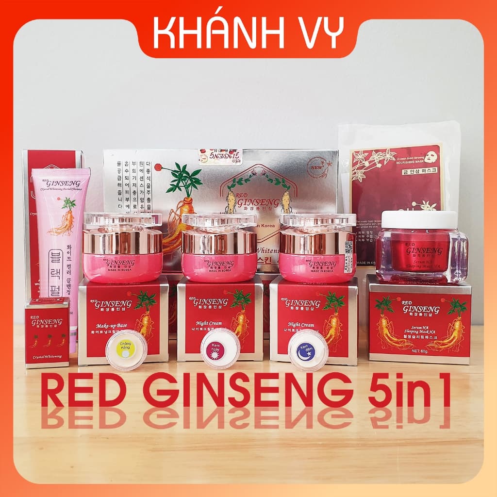 [SIÊU SALE] Mỹ phẩm RED GINSENG 5in1, làm sạch nám tàn nhang và dưỡng trắng da, mỹ phẩm nhân sâm Hàn Quốc.