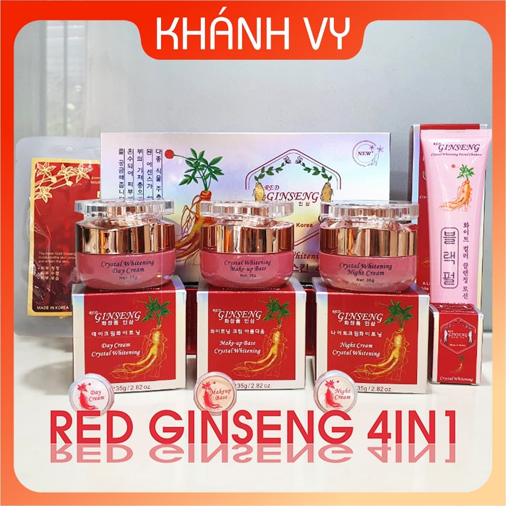 [SIÊU SALE] Mỹ phẩm RED GINSENG 4in1, làm sạch nám tàn nhang và dưỡng trắng da nhân sâm Hàn Quốc.