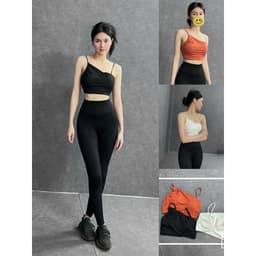 [Hoả Tốc Sẵn] Đồ Tập Gym,Pilates,Yoga,Pickleball Áo Bra Nữ Thể Thao Hai Dây Mix Quần Lulu Cao Cấp Cạp Cao Phủ Bụng 1