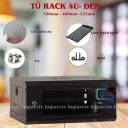 Tủ Rack 4U 6U  lăp ghép tủ treo tường  sơn tĩnh điện, Ổ cắm điện 6 lỗ cho tủ 19inch (PDU) 3
