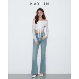 Quần Jean KAYLIN ống loe form ôm chất vải Denim phong cách N2276 3