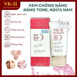 Kem Chống Nắng Love Skin White VK-II Nâng Tone Tự Nhiên Ngăn Ngừa Nám Sạm, Giữ Ẩm Da 50g 1