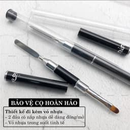 Cọ gắp gel đa năng 2 đầu - chổi đắp gel - cọ gel gôm cán đen - bút đắp gel khô 2 đầu tiện dụng làm nail 7