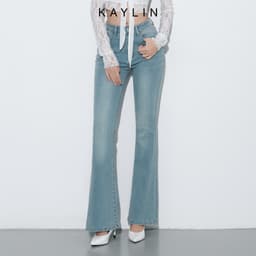 Quần Jean KAYLIN ống loe form ôm chất vải Denim phong cách N2276 5
