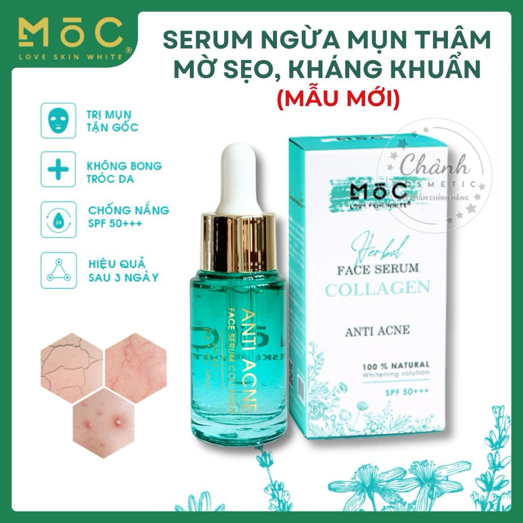 Serum MOC Love Skin White Ngừa Mụn Thâm, Kháng Khuẩn, Ngừa Lão Hoá, Dưỡng Trắng Da, Giữ Ẩm 25ml
