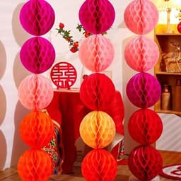 Concept trend 2025  Lồng Đèn NYLOn DÀY ĐẸP  Tổ Ong Chúc Mừng Năm Mới May Mắn/ trang trí sinh nhật/Tiệc cưới 5