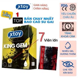 Bao cao su bi XTOY KING DOT 9 bi lớn, bcs siêu gân gai, nhiều gel bôi trơn, hương chocolate 3