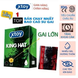 Bao cao su bi XTOY KING DOT 9 bi lớn, bcs siêu gân gai, nhiều gel bôi trơn, hương chocolate 4