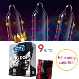 Bao cao su bi XTOY KING DOT 9 bi lớn, bcs siêu gân gai, nhiều gel bôi trơn, hương chocolate 7