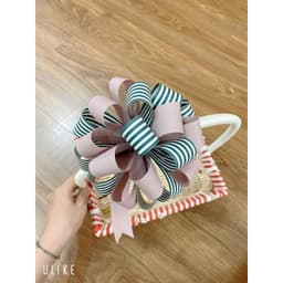 Nơ Tú Cầu Gắn Giỏ Quà Tặng - Giỏ Hoa Quả Nơ Trang Trí Sang Trọng. 8