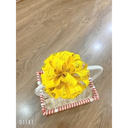 Nơ Tú Cầu Gắn Giỏ Quà Tặng - Giỏ Hoa Quả Nơ Trang Trí Sang Trọng. 6
