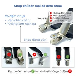 Kẹp ga giường chống xê dịch cố định ga giường có đệm nhựa, làm phẳng đệm, không làm rách ga giường. 4