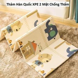 Lều cho bé gái và trai hình trụ tháp 105 x 135cm và Thảm Hàn Quốc XPE 2 Mặt Chống Thấm 8