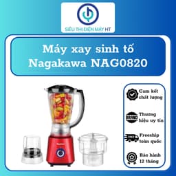 Máy xay sinh tố 1.5L Nagakawa NAG0820 - Công suất 500W, Dung tích 1.5L - Hàng chính hãng - Bảo hành 12 tháng toàn quốc 1