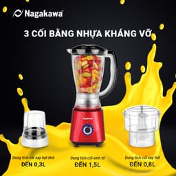 Máy xay sinh tố 1.5L Nagakawa NAG0820 - Công suất 500W, Dung tích 1.5L - Hàng chính hãng - Bảo hành 12 tháng toàn quốc 6