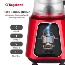 Máy xay sinh tố 1.5L Nagakawa NAG0820 - Công suất 500W, Dung tích 1.5L - Hàng chính hãng - Bảo hành 12 tháng toàn quốc 7