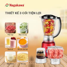 Máy xay sinh tố 1.5L Nagakawa NAG0820 - Công suất 500W, Dung tích 1.5L - Hàng chính hãng - Bảo hành 12 tháng toàn quốc 4