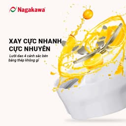 Máy xay sinh tố 1.5L Nagakawa NAG0820 - Công suất 500W, Dung tích 1.5L - Hàng chính hãng - Bảo hành 12 tháng toàn quốc 5