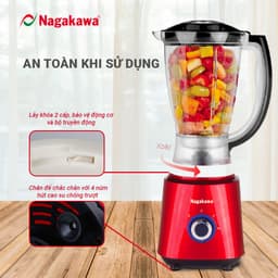 Máy xay sinh tố 1.5L Nagakawa NAG0820 - Công suất 500W, Dung tích 1.5L - Hàng chính hãng - Bảo hành 12 tháng toàn quốc 8