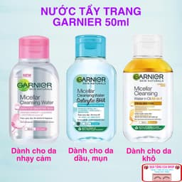 [hàng cty] Nước tẩy trang GARNIER 50ml (mini) làm sạch sâu, ngừa mụn, sáng da 1
