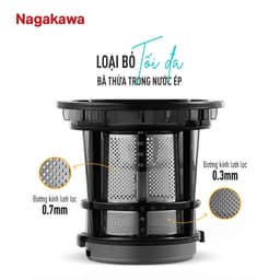 Máy ép chậm Nagakawa NAG0818 - Công suất 200W, Dung tích 580ml, Ép trái cây nguyên quả - Hàng chính hãng 4