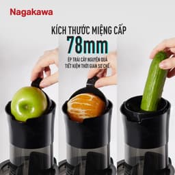 Máy ép chậm Nagakawa NAG0818 - Công suất 200W, Dung tích 580ml, Ép trái cây nguyên quả - Hàng chính hãng 5