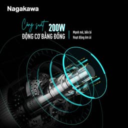 Máy ép chậm Nagakawa NAG0818 - Công suất 200W, Dung tích 580ml, Ép trái cây nguyên quả - Hàng chính hãng 9