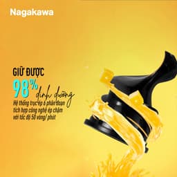 Máy ép chậm Nagakawa NAG0818 - Công suất 200W, Dung tích 580ml, Ép trái cây nguyên quả - Hàng chính hãng 8
