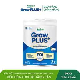 [Livestream KOL] Sữa bột Nutifood Sweden GrowPLUS+ Tiêu Hóa (Xanh Nhạt) 2+ - Tiêu hóa khỏe, tăng cân (Lon 800g) 3