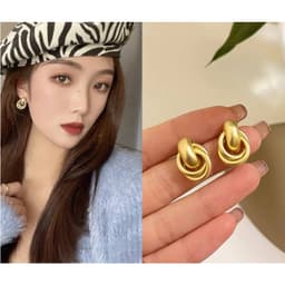 Bông Tai/Khuyên Tai Nữ Mạ Vàng Cổ Điển Phong Cách Hàn Quốc - Quà Tặng Vibe Ocean Charm, Đơn Giản Sang Trọng 2