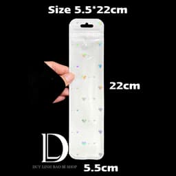 (100cái) Túi Zip trắng tim có lỗ treo Đựng Trang Sức, đựng nail Túi hologram đóng gói hàng hoá Duy Linh Shop… 8