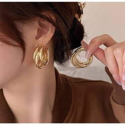 Bông Tai, Khuyên Tai Nữ Mạ Vàng Bạc Ocean Charm Phong Cách Âu Mỹ - Phụ Kiện Trang Sức Bông Tai 4