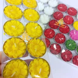 Vỉ 10 Viên Nến Tealight Hoa Bơ Trường Nguyên Organic, Không Khói,  Nhiều Màu, Cúng Mụ, Xông Tinh Dầu, Dâng Lễ 2