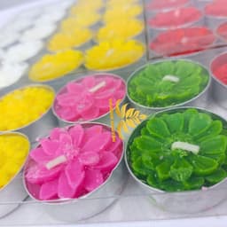 Vỉ 10 Viên Nến Tealight Hoa Bơ Trường Nguyên Organic, Không Khói,  Nhiều Màu, Cúng Mụ, Xông Tinh Dầu, Dâng Lễ 4