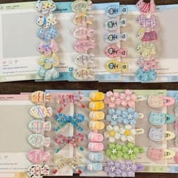 Set 50 kẹp tóc màu mix cho bé gái siêu dễ thương phong cách hàn quốc - Combo,Vỉ 50 kẹp tóc kèm hộp như hình 5