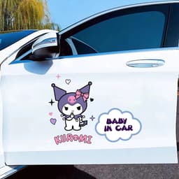 "Decal ô tô Kuromi dễ thương chữ 'Baby In Car', chống nước, bảo vệ kính hậu và che vết xước." 8