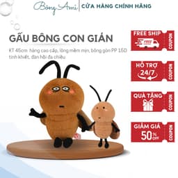 Gấu bông con gián 45cm, gấu tiểu cường vô tri lông mịn đáng yêu, quà tặng dễ thương cho bé 1