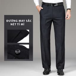 Quần Âu Nam Trung Niên HS HOÀNG SỰ GROUP Vải Cát Cháy Form Rộng Ống Suông Cho Bố Quần Tây Nam QRE 3