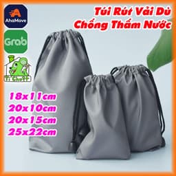 Túi Dây Rút Vải Bóng Chống Thấm Nước Đựng Phụ Kiện Điện Thoại, Pin Sạc Dự Phòng, Tai Nghe 1