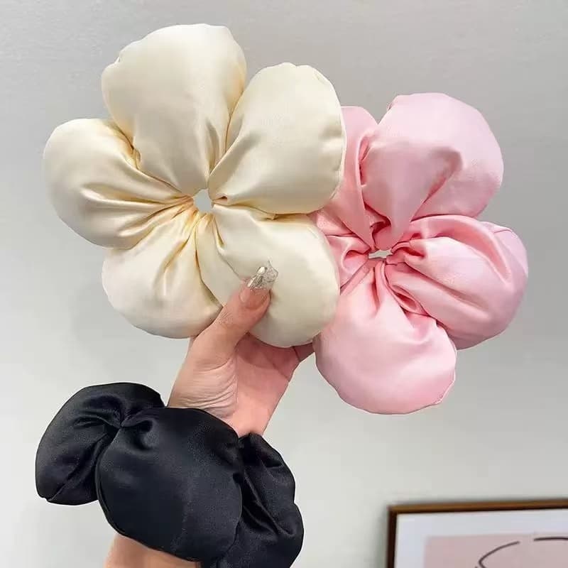 Dây buộc tóc hoa xốp phong cách Hàn Quốc cao cấp, co giãn cao-K132 VINBEO-[LU66]