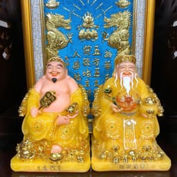 Bộ tượng tài địa đá vàng thạch anh cao cấp RỒNG VIỆT, tượng thần tài đá đài loan cho mệnh thổ, kim 9