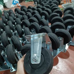 [KKTHN] Bánh Cao Su Đường Kính 125mm Cố Định, Xoay, Xoay Có Khoá Cho Xe Bánh Mì, Xe Nước Mía, Xe Đẩy Hàng, Xe Tự Chế 1